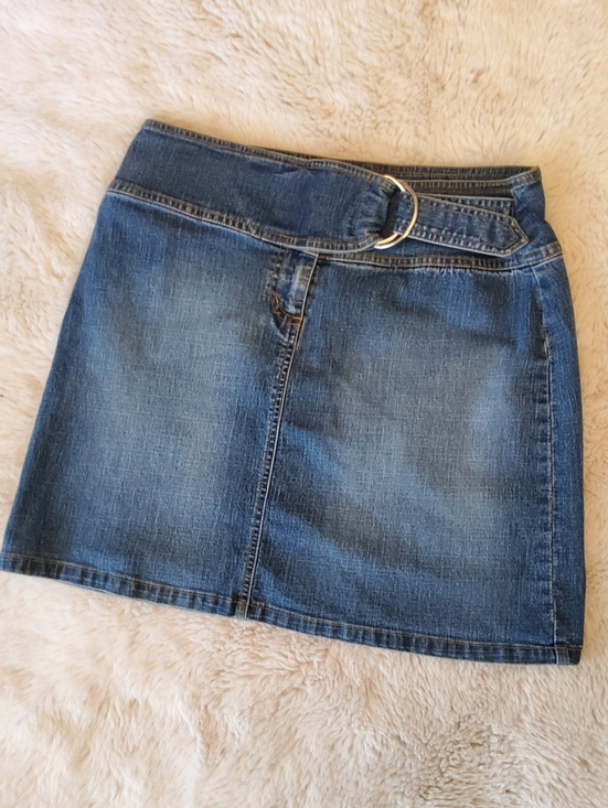 No Boundaries Dresses & Skirts - 90s/ Y2K No Boundaries Blue Denim Mini Skirt with D-Ring Belt